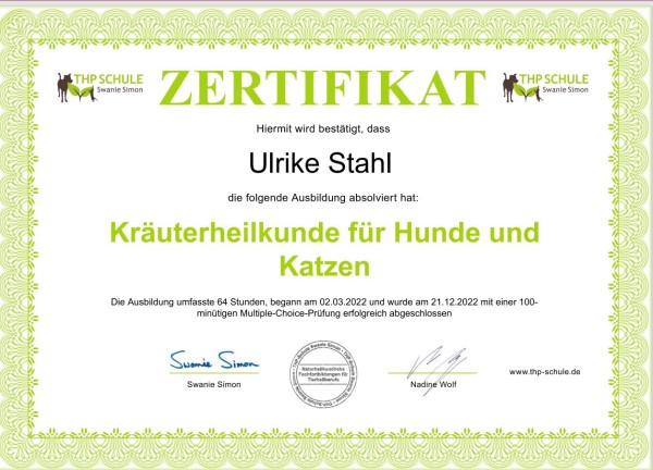 Zertifikat Kräuterheilkunde